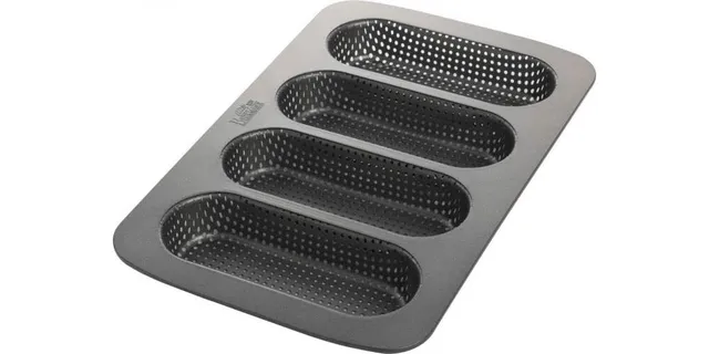 birkmann-mini-baguetteblech-4-fach-baguette-form-35-x-22-cm-perforiert-karbonsta image 1