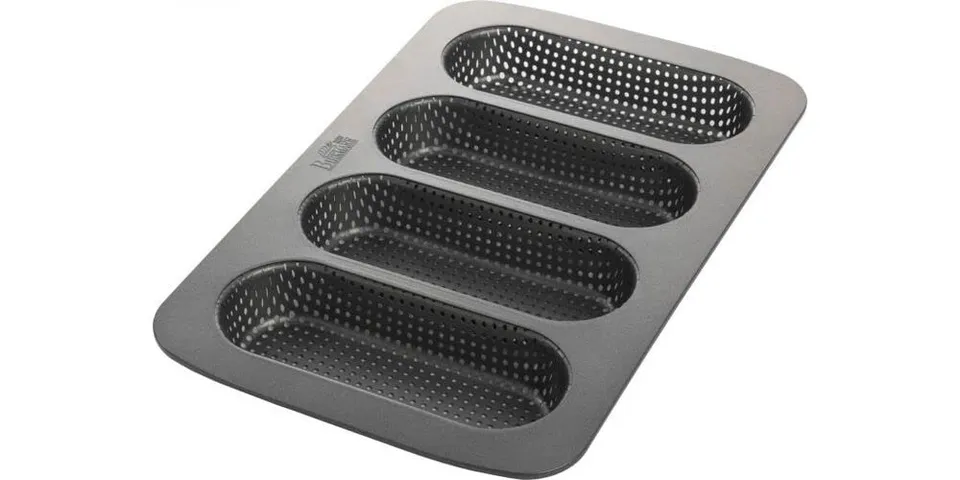 birkmann-mini-baguetteblech-4-fach-baguette-form-35-x-22-cm-perforiert-karbonsta image 1