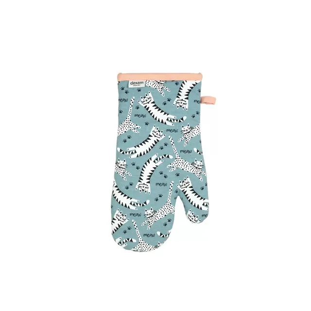 meow-ofenhandschuh-aus-recycelter-baumwolle-blau-mit-katzen-motiv-hitzeisoliert- image 1