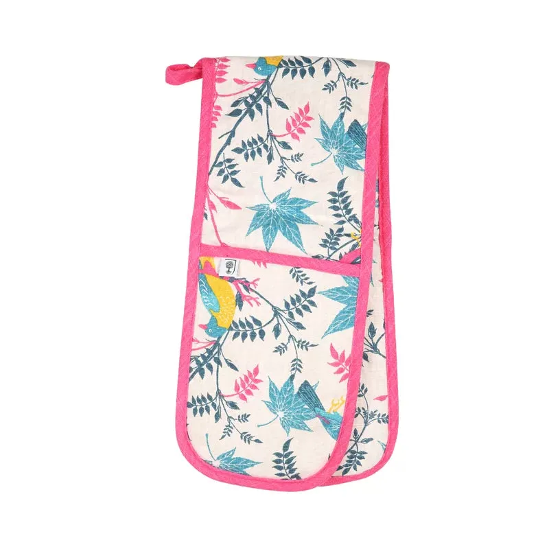 dexam-rhs-birds-double-oven-gloves-ofenhandschuhe-aus-bio-baumwolle-motiv-stone image 1