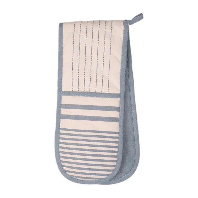 dexam-harbour-stripes-doppel-ofenhandschuh-blau-recycelte-baumwolle image 1