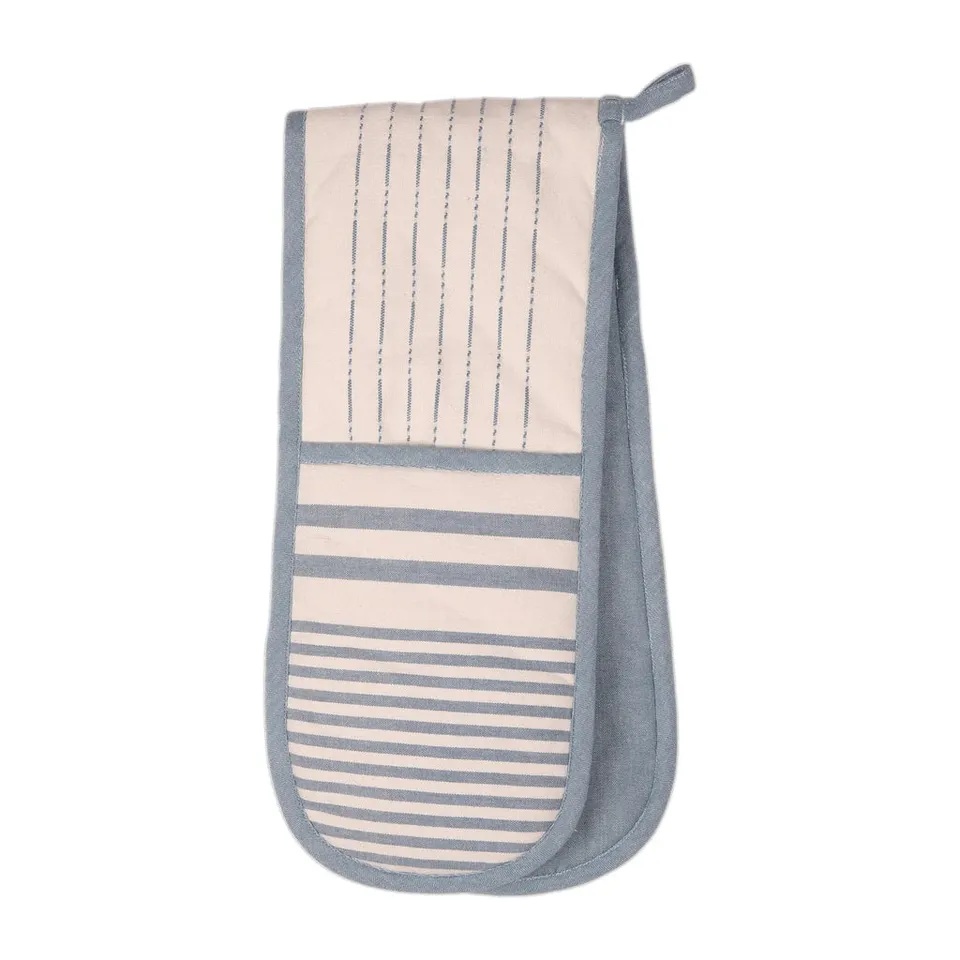 dexam-harbour-stripes-doppel-ofenhandschuh-blau-recycelte-baumwolle image 1