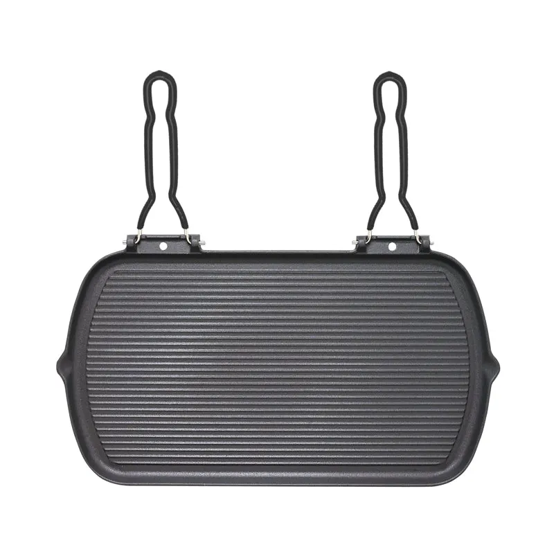 invicta-50-cm-supergrill-gusseisen-grillpfanne-mit-klappgriffen-schwarz-induktio image 1