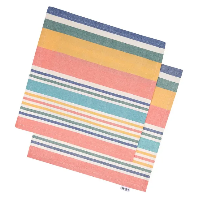 dexam-carnival-servietten-2er-set-40-x-40-cm-60-recycelte-baumwolle-bunte-streif image 1