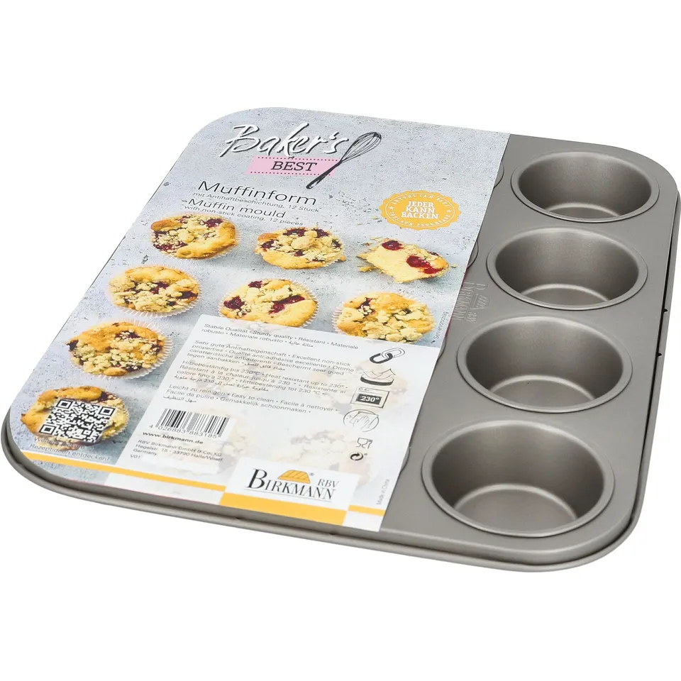 birkmann-baker-s-best-muffinform-12-mulden-7-cm-karbonstahl-mit-marken-antihaftb image 1