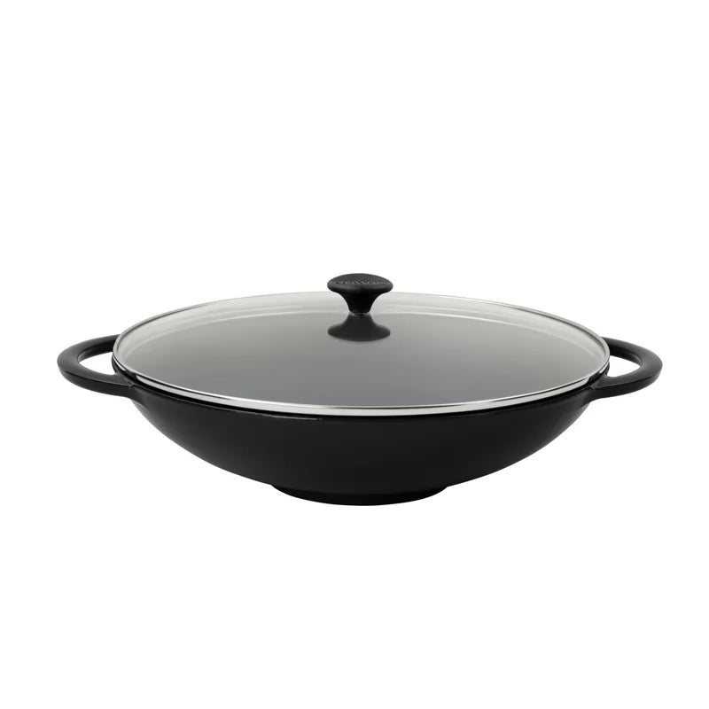 chasseur-gusseisen-wok-mit-glasdeckel-4-5-l-handgeschmiedet-aus-frankreich-doppe image 1