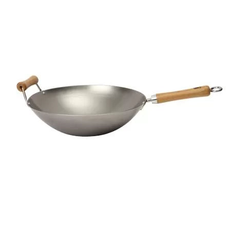 dexam-school-of-wok-36-cm-14-carbonstahl-wok-unbeschichtet-bambusgriff-f-r-4-6-p image 1