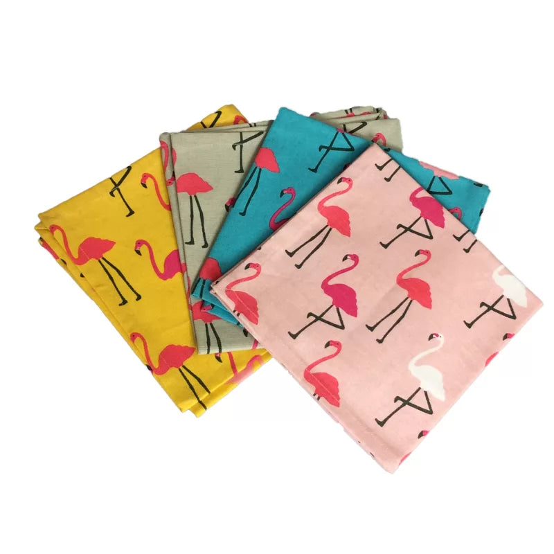 dexam-flamingo-servietten-4er-set-40x40-cm-100-baumwolle-mehrfarbig-stein-gelb-b image 1