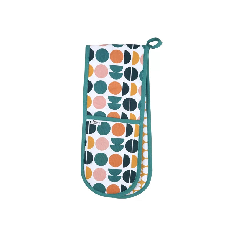 dexam-retro-spot-doppel-ofenhandschuh-aus-recycelter-baumwolle-teal-mit-aufh-nge image 1