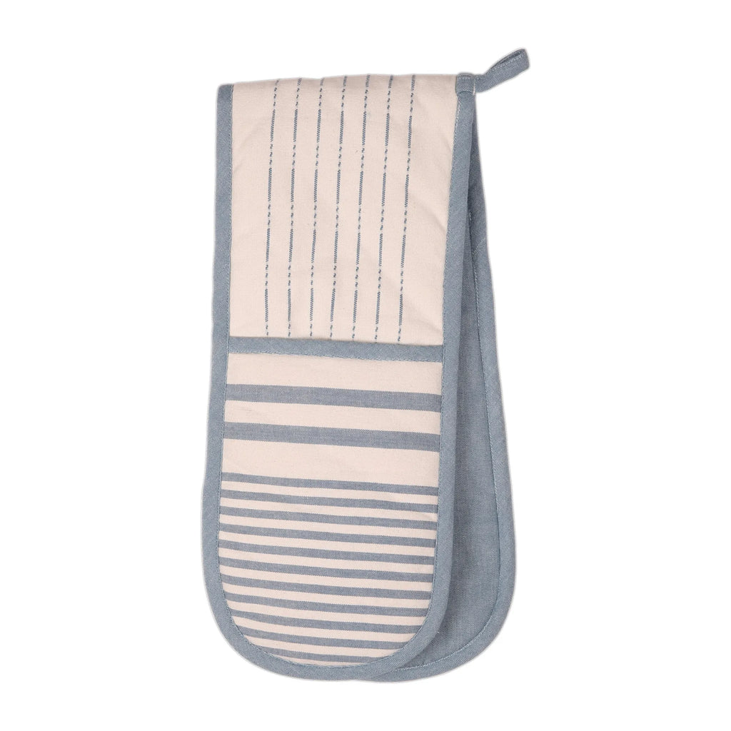 dexam-harbour-stripes-doppel-ofenhandschuh-blau-recycelte-baumwolle image 1