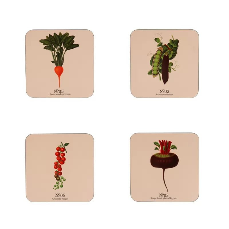 dexam-rhs-benary-vegetables-untersetzer-set-4-tlg-steingut-mit-rutschfester-kork image 1