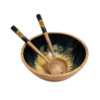 rhs-sunflower-salatbesteck-aus-mango-holz-navy-handbemalte-griffe image 2