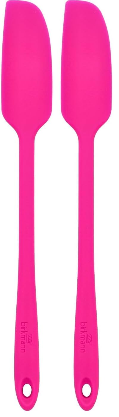 birkmann-teigschaber-schmal-electric-pink-silikon-spatel-mit-metallkern-27-5-cm- image 3