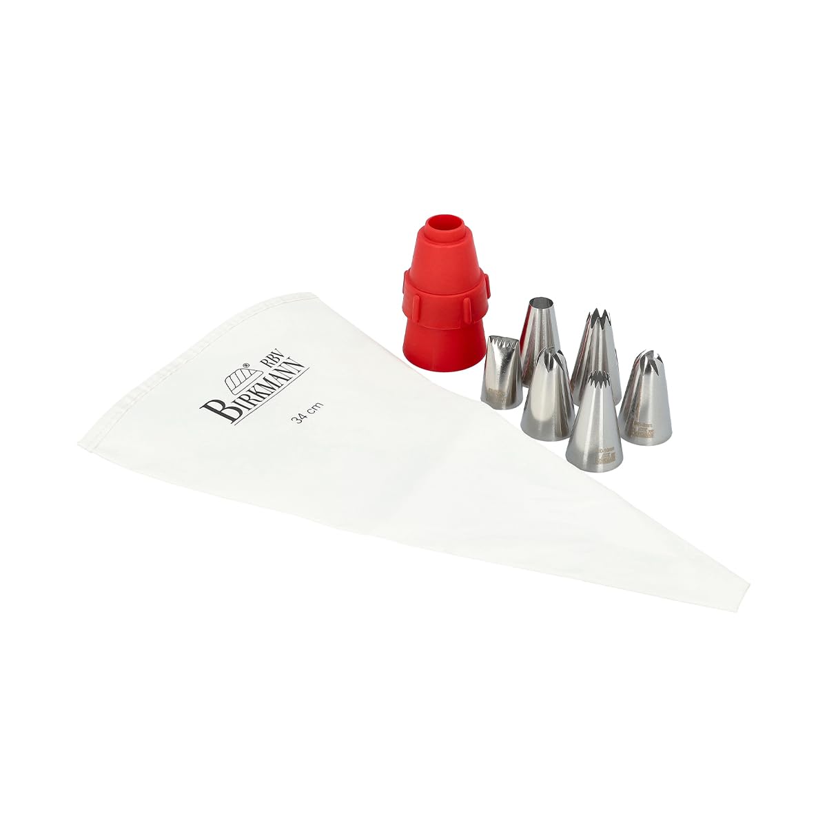 rbv-birkmann-spritzbeutel-set-410879-waschbar-mit-adapter-6-edelstahl-t-llen-wei image 1