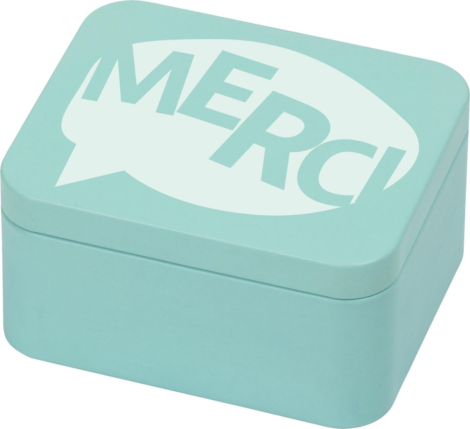 birkmann-geschenkbox-seagrass-green-12-10-6-2-cm-wei-blech-mit-merci-aufschrift image 1