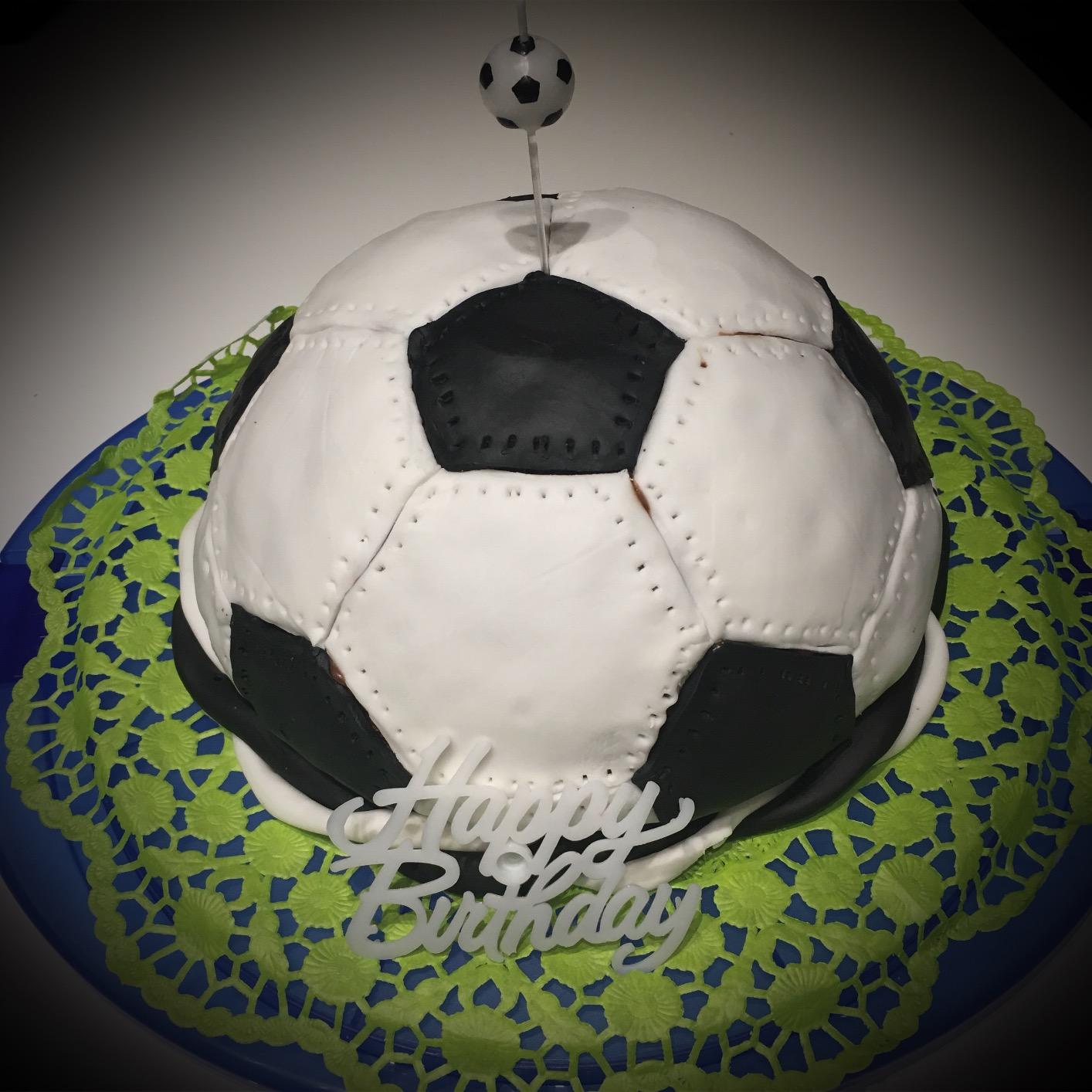 Schöner Fußballkuchen gelungen