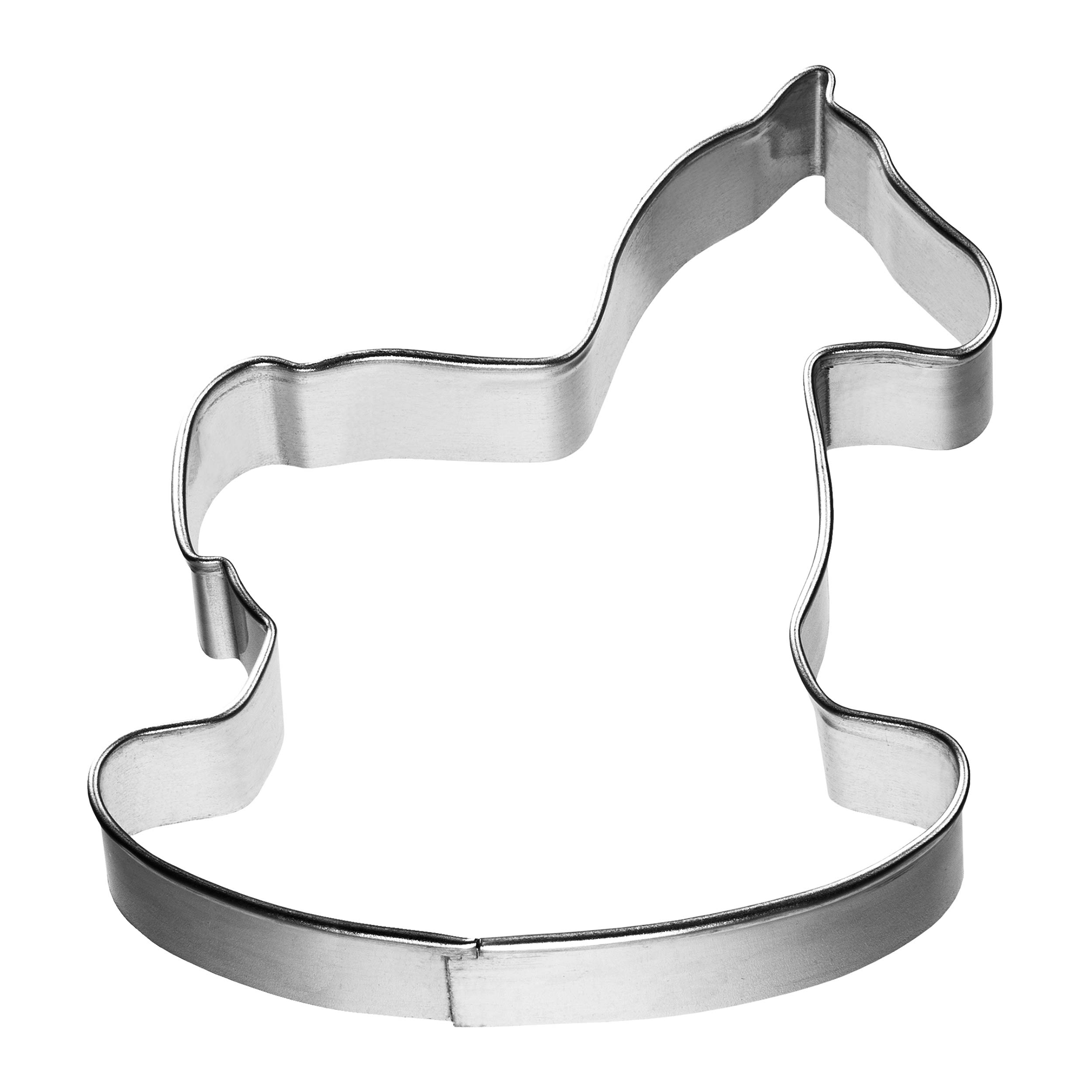 birkmann-ausstechform-schaukelpferd-wei-blech-pl-tzchenform-handgel-tet-7-cm image 1