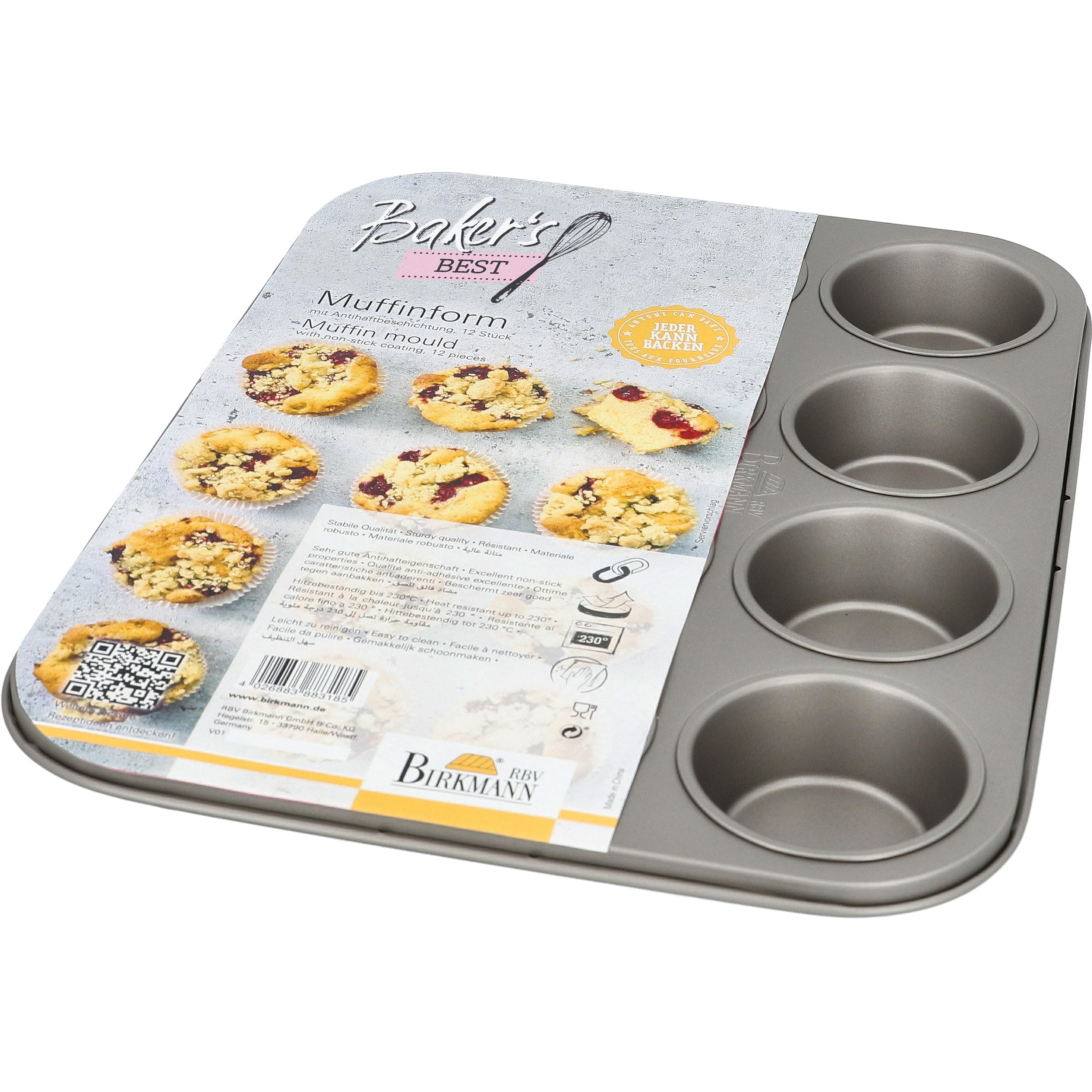 birkmann-baker-s-best-muffinform-12-mulden-7-cm-karbonstahl-mit-marken-antihaftb image 1